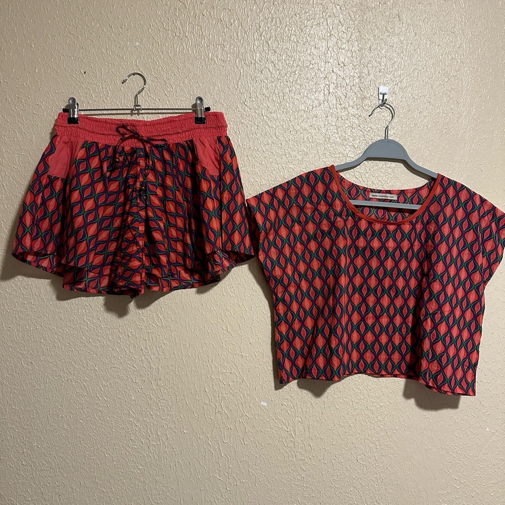 Cosmosyr Top and Short Set Made in India 100% Cotton Size‎ large